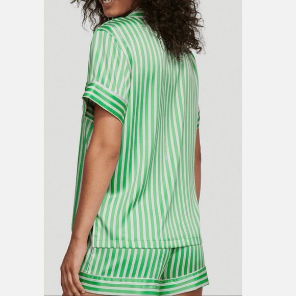 Victoria's Secret Mint and White Striped Pajama Top - Picture 3 of 9